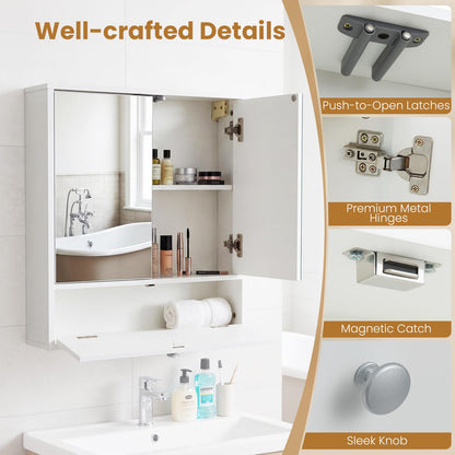 Bathroom Mirror Cabinet, Wall Mounted Storage Cupboard