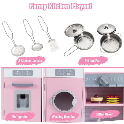 Kids Play Kitchen Toy Set with Water Dispenser and Sink
