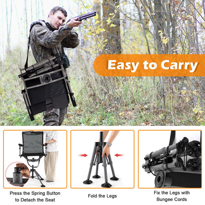 360° Swivel Folding Hunting Chairs with 3 Position Adjustable Legs