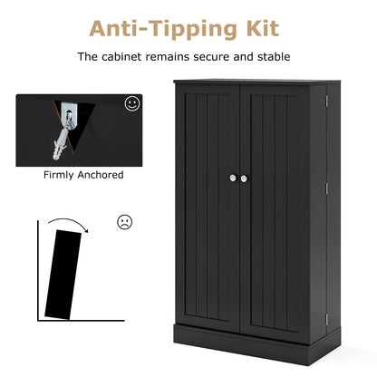 104cm Tall Kitchen Pantry Storage Cabinet with Doors and Adjustable Shelves