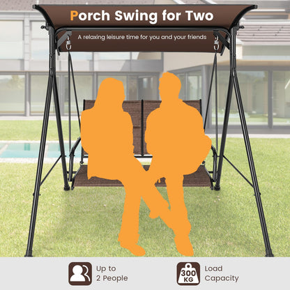 Outdoor Hammock Bench Chair with Adjustable Canopy and Soft Cushions