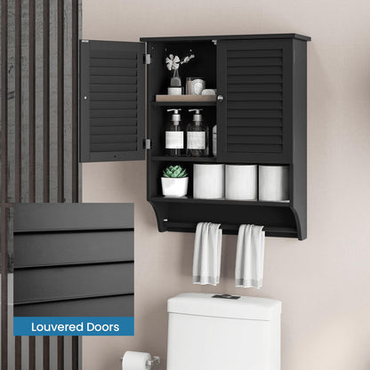 Bathroom Wall Cabinet with 2 Doors and 3-Position Adjustable Shelf
