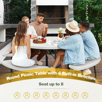 All Weather 8 Seater Picnic Table and Bench