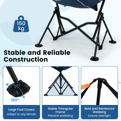 Folding Hammock Camping Chair with Adjustable Back Head Pillow