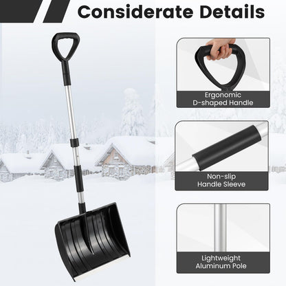 Snow Shovel for Driveway Car, Large Capacity Snow Removal Tool