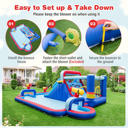 5 in 1 Mega Kids Bouncy Castle with Dual Slides