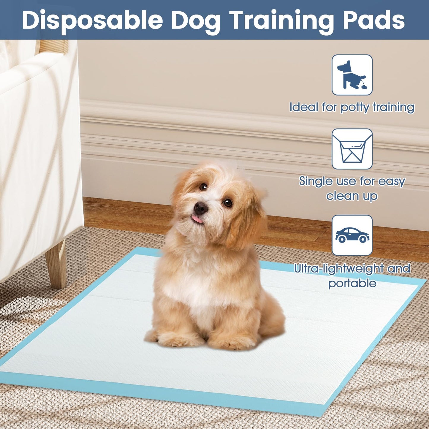 Dog and Puppy Pee Pads 60 x 43 cm(300 Counts) 6-Layer Leak-Proof Pet Pads