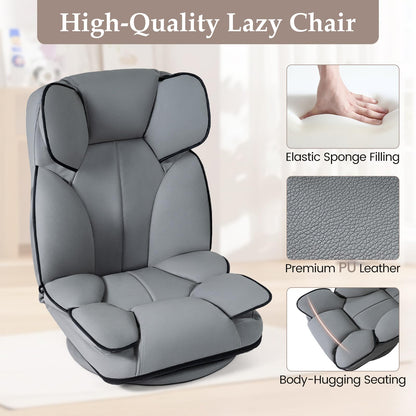 360° Swivel Floor Gaming Chair Bed, 6 Adjustable Positions