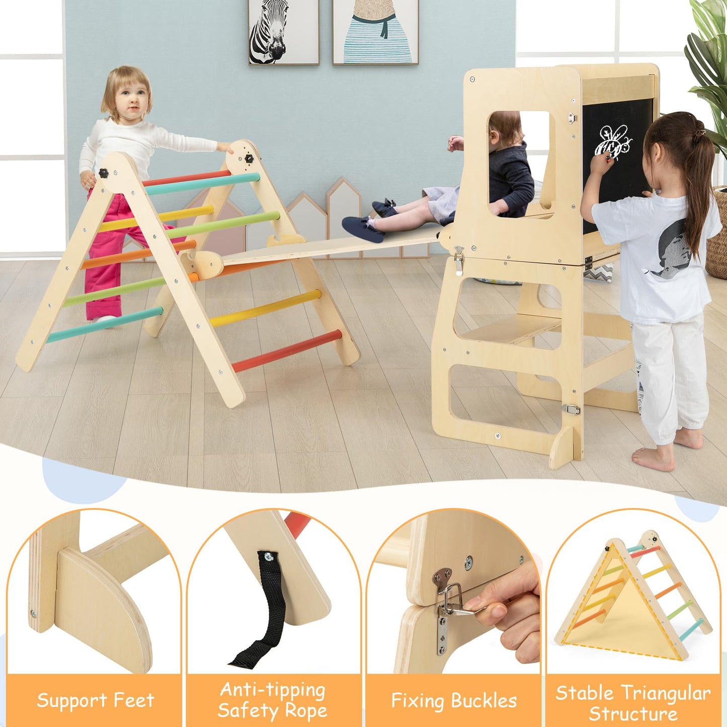 7 in 1 Toddler Climbing Frame for Boys Girls