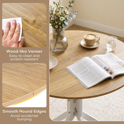 Drop Leaf Dining Table, 80cm Round Kitchen Table
