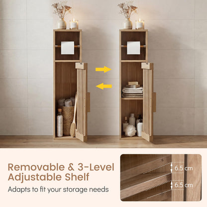 Slim Bathroom Cabinet, Freestanding Toilet Paper Holder