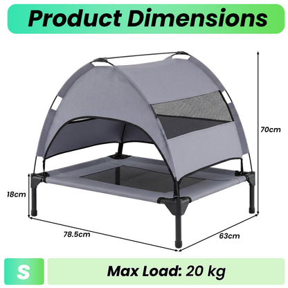 Raised Dog Bed, Elevated Pet Bed with Removable Canopy, Breathable Mesh & Carry Bag