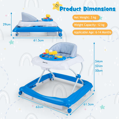 Foldable Infant Activity Center with 3 Adjustable Heights
