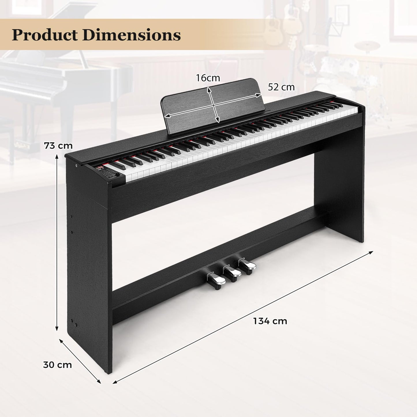 88-Key Hammer Action Weighted Keyboard Upright Digital Piano for Beginners