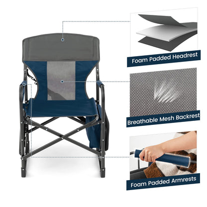 Oversized Camping Chairs with Side Table for Lawn Picnic Hiking Fishing
