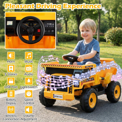 4-Wheeler Construction Electric Vehicle with Dump Bed and Remote Control