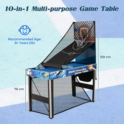 10-in-1 Multi-Sports Games Table, Combo Tables with Table Tennis, Basketball, Soccer, Hockey, Billiard, Archery, Shooting, Darts