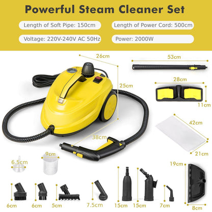 2000W 1.8L Multipurpose Steam Cleaner with 13 Accessories