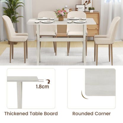 Modern Dining Table Wooden Kitchen Table with X-shaped Frame and with Wood Grain Texture Tabletop