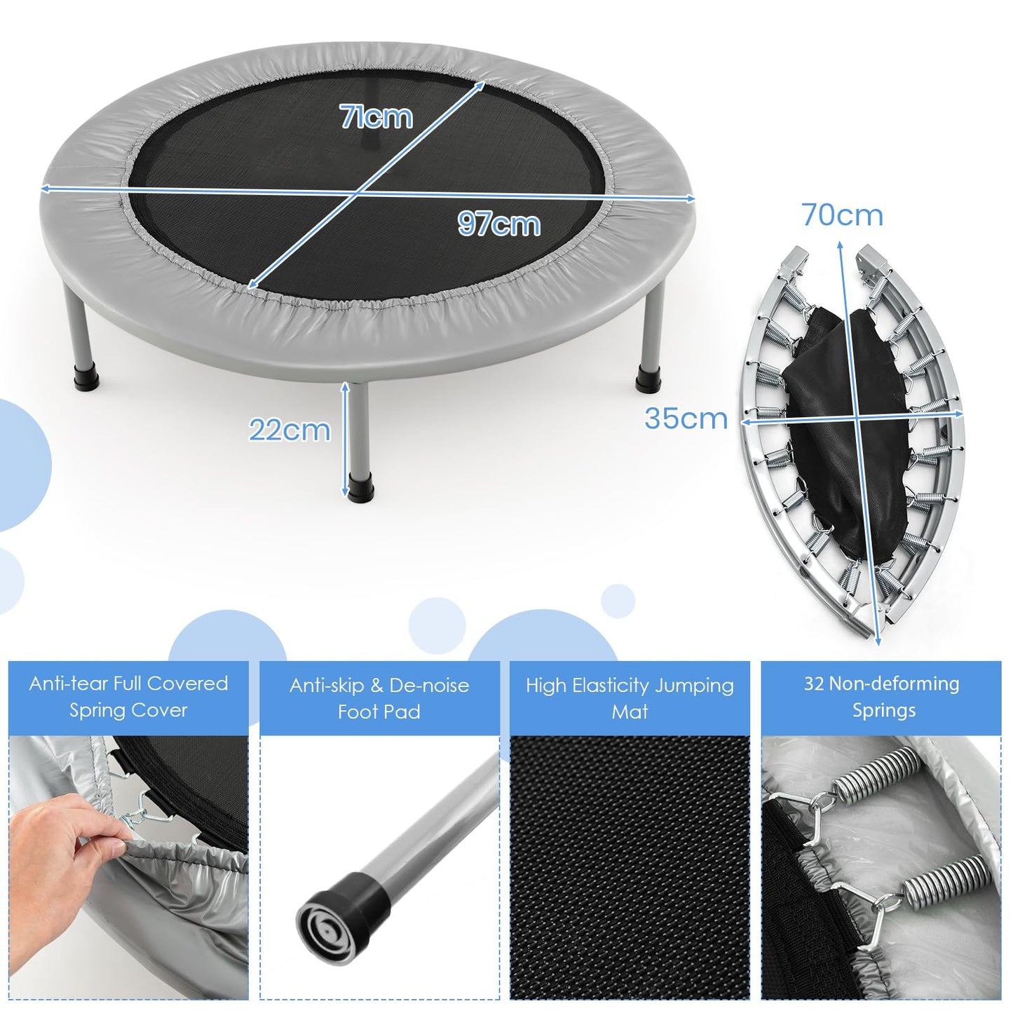 Foldable Fitness Exercise Rebounder