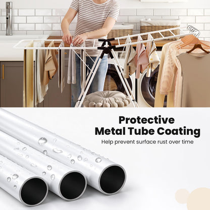 Clothes Airer, Foldable Drying Rack with Adjustable Wings