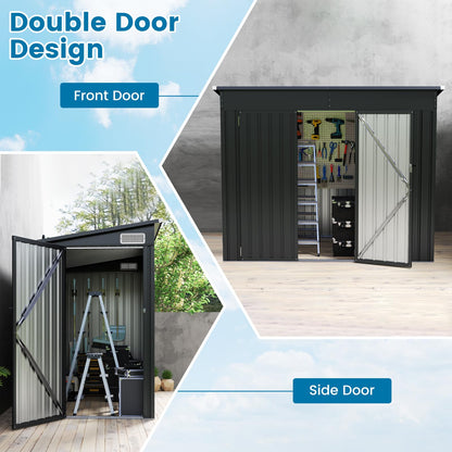 Outdoor Storage Shed Garden Tool House with 2 Doors