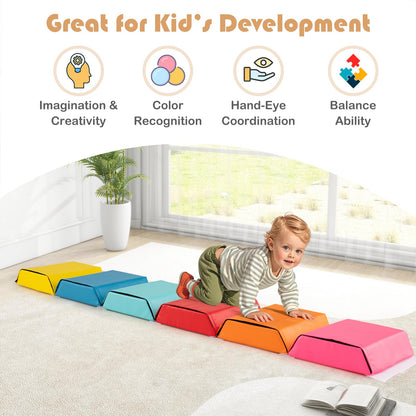 Colorful Exercise Tumble Mat for Kids with Detachable Zippered PU Covers