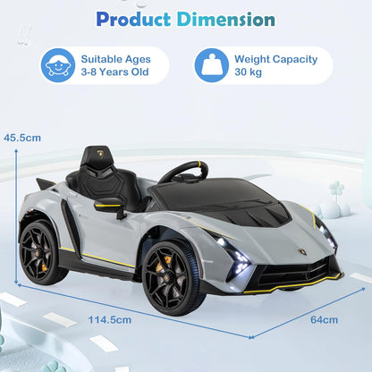 12V Kids Ride on Car 4WD Lamborghini Licensed with 3 Speeds and Music