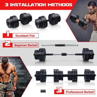 Adjustable Weight 2 in 1 Dumbbell/Barbell Set 30KG