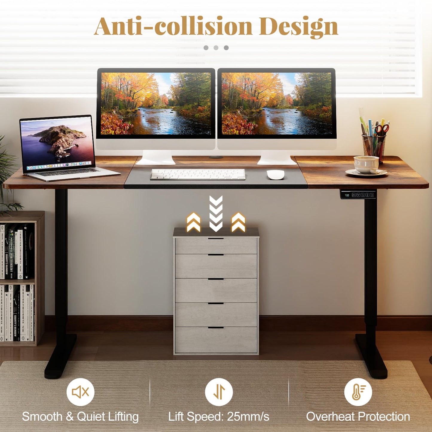 140 x 70cm Electric Height Adjustable Standing Desk