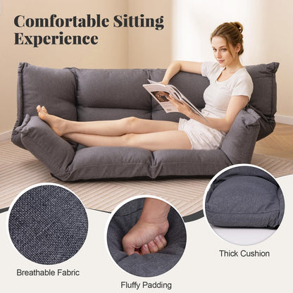 Floor Sofa Chair with 5-Postion Adjustable Backrest and Armrests