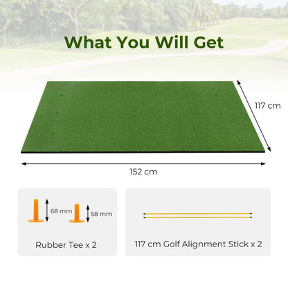 Premium Golf Practice Hitting Mat 3-In-1 with Synthetic Grass Turf