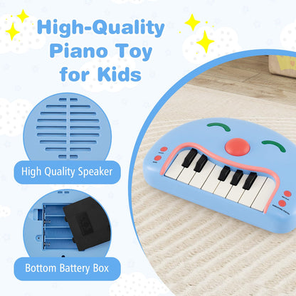 13-Key Kids Piano Keyboard Interactive Toy Digital Piano with Smiling Face