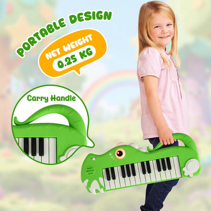 Kids Piano Keyboard, 25 Key Portable Digital Piano with Built-in Music & Light