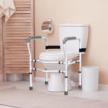 Toilet Safety Frame and Rail Stand Alone Toilet Handrails with Adjustable Height