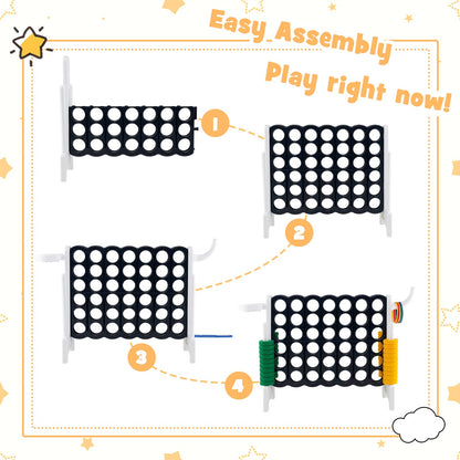 3 in 1 Giant Connect 4 Game Set with Basketball Hoop and Ring Toss