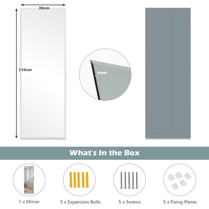 Full Length Wall Mounted Mirror for Bathroom Bedroom Entryway
