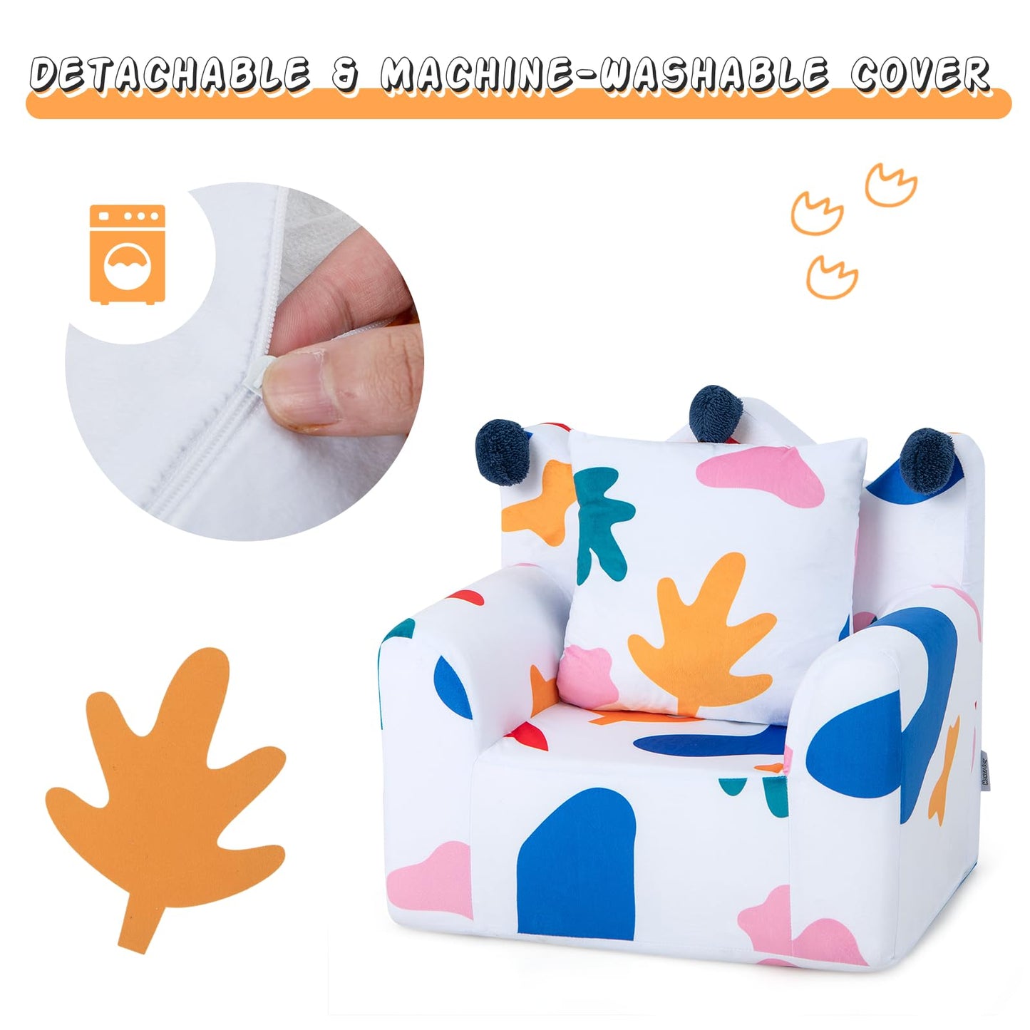 Kids Sofa Chair Foam Filled Armchair with Extra Padded Pillow