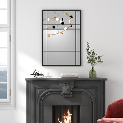 Decorative Wall Mirror, 100x70cm Large Rectangular Hanging Window Mirror