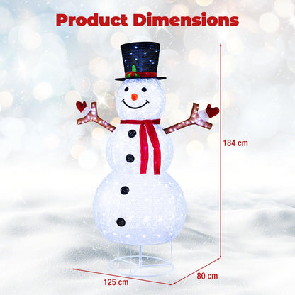 1.8 m Pop-up Christmas Snowman with 200 Cold White LED Lights and Zip Ties