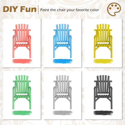 1-Person Garden Chair, Log Wood Fire Pit Lounge Chair with Slatted Backrest