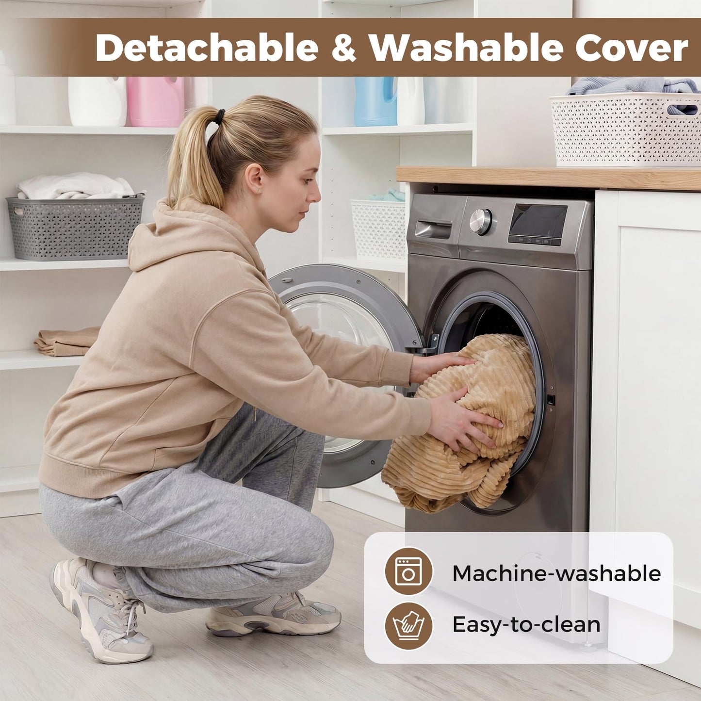 Curved Lazy Floor Sofa with Machine-washable Cover and Anti-slip Bottom
