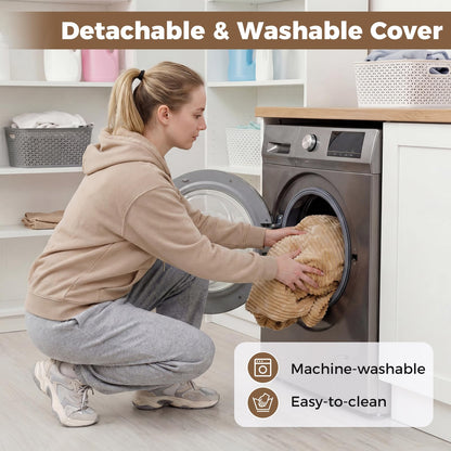 Curved Lazy Floor Sofa with Machine-washable Cover and Anti-slip Bottom