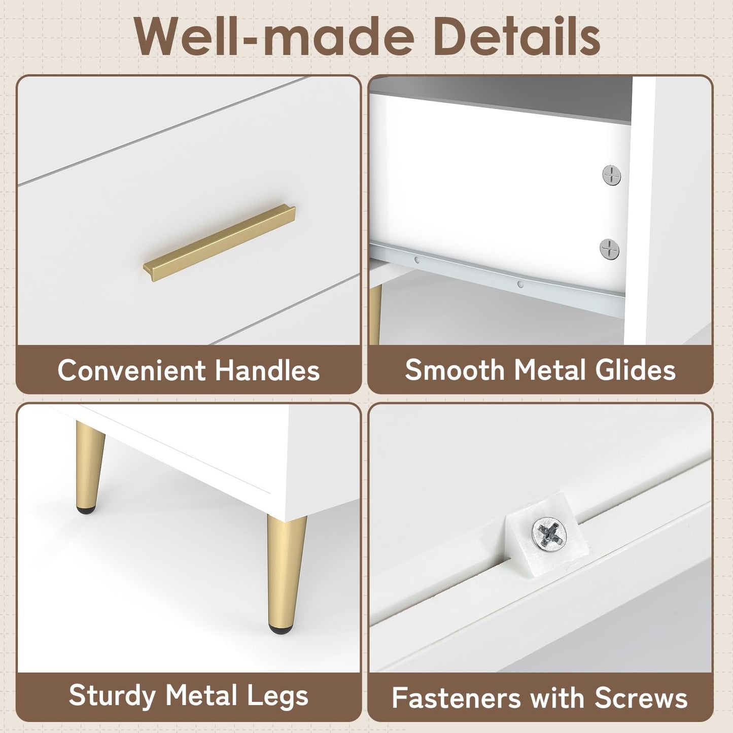 6 Drawer Dresser with Anti-Toppling Device for Living Room
