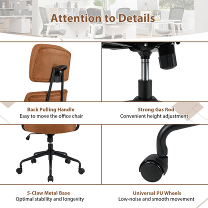 Ergonomic Office Chair with Adjustable Headrest and Spring Cushion Seat