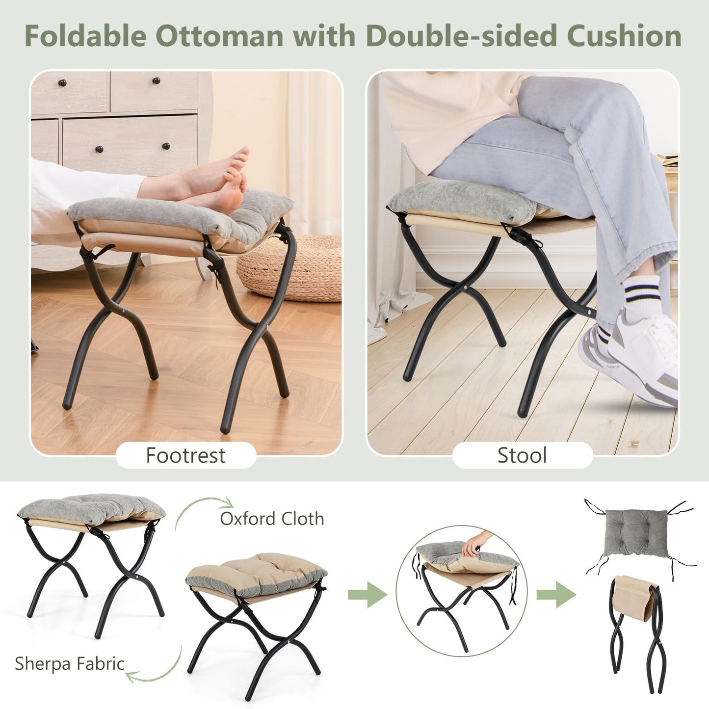 Armchair Accent Chair with Footstool for Living Room Bedroom