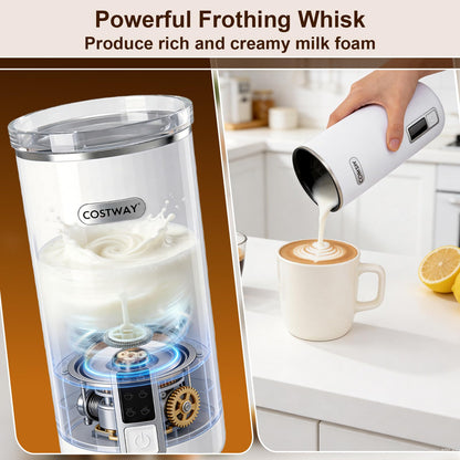 6-in-1 Electric Milk Frother, 250ml Automatic Milk Foamer & Steamer