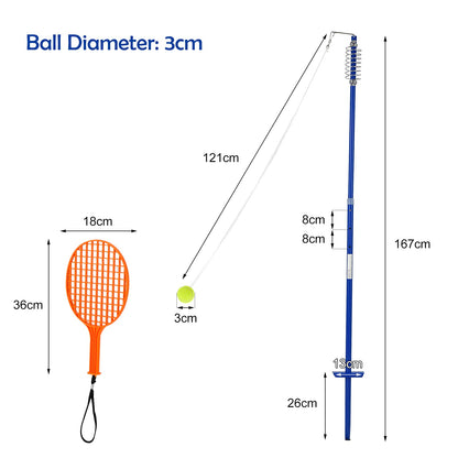 3 Level Height Adjustable Portable Tetherball Set with Ball