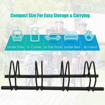 4 Bike Rack, Steel Bicycle Floor Parking Stand