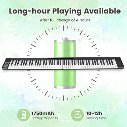 Giantex 88-Key Foldable Digital Piano Keyboard Full Size Electronic Pianos with MIDI Split Function